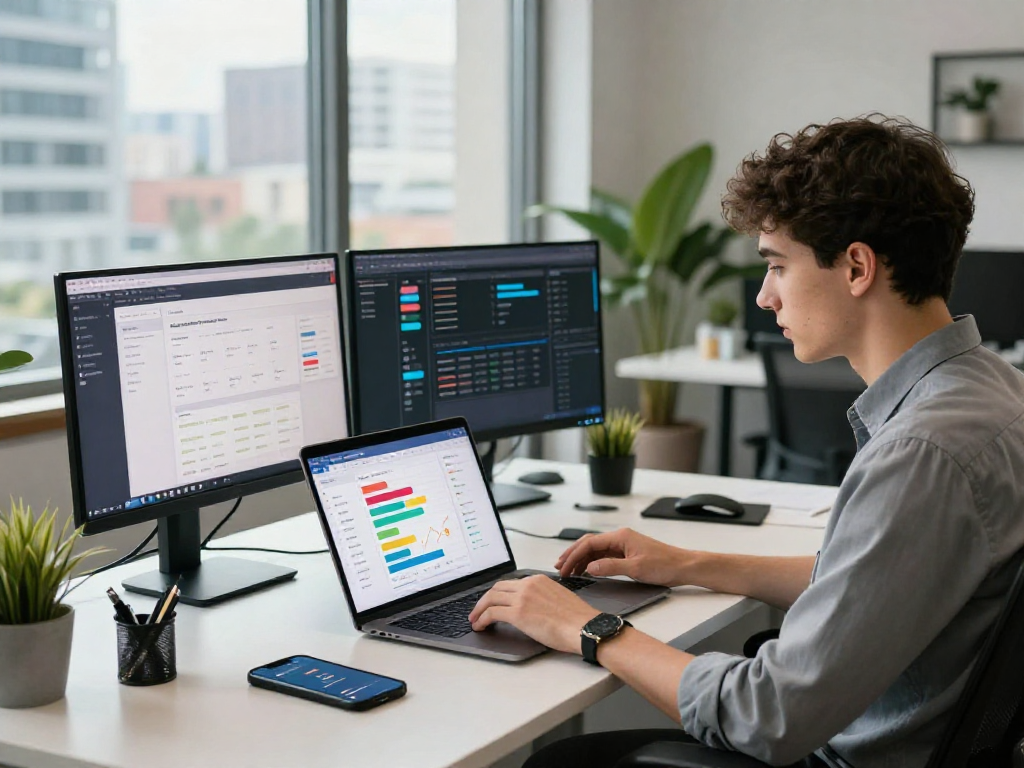 Experto en reseller hosting trabajando en un entorno profesional y moderno.